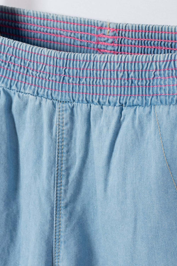 JOGGER DE LITTLEMIC BOTA AMPLIA AZUL PARA NIÑA 2T A 6T