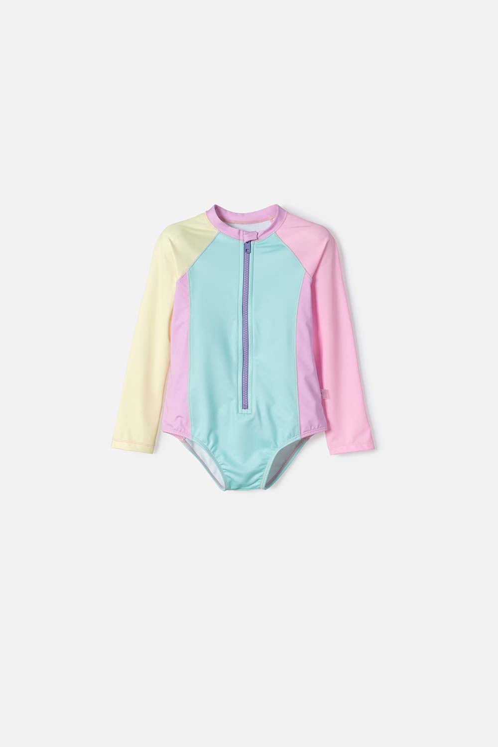 VESTIDO DE BAÑO LITTLEMIC MULTICOLOR MANGA LARGA PARA NIÑA 2T A 5T