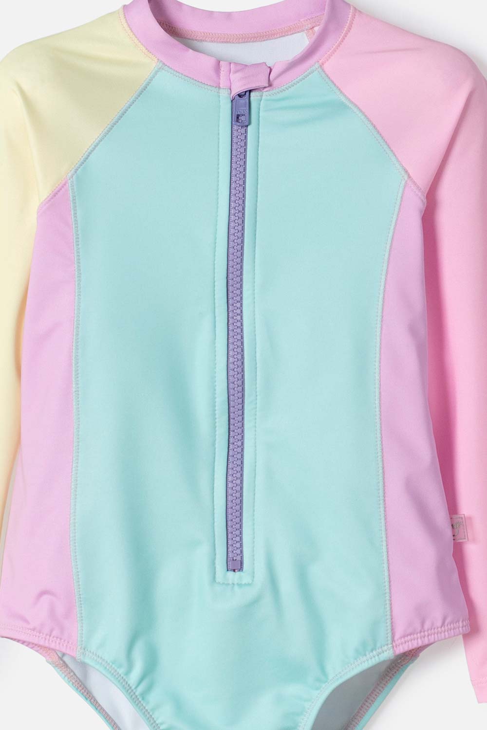 VESTIDO DE BAÑO LITTLEMIC MULTICOLOR MANGA LARGA PARA NIÑA 2T A 5T