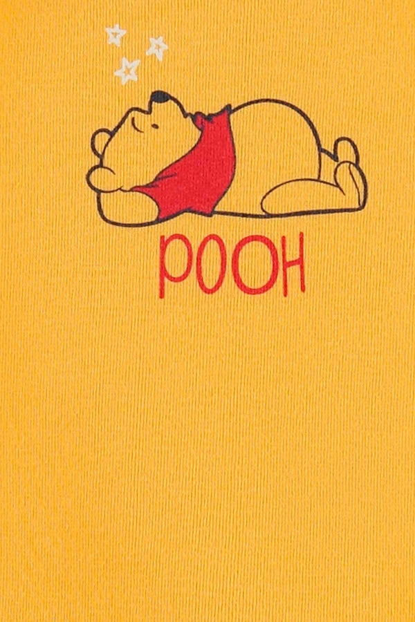 DÚO BODIES DE WINNIE THE POOH MANGA SISA MOSTAZA Y MARFIL PARA BEBÉ NIÑA