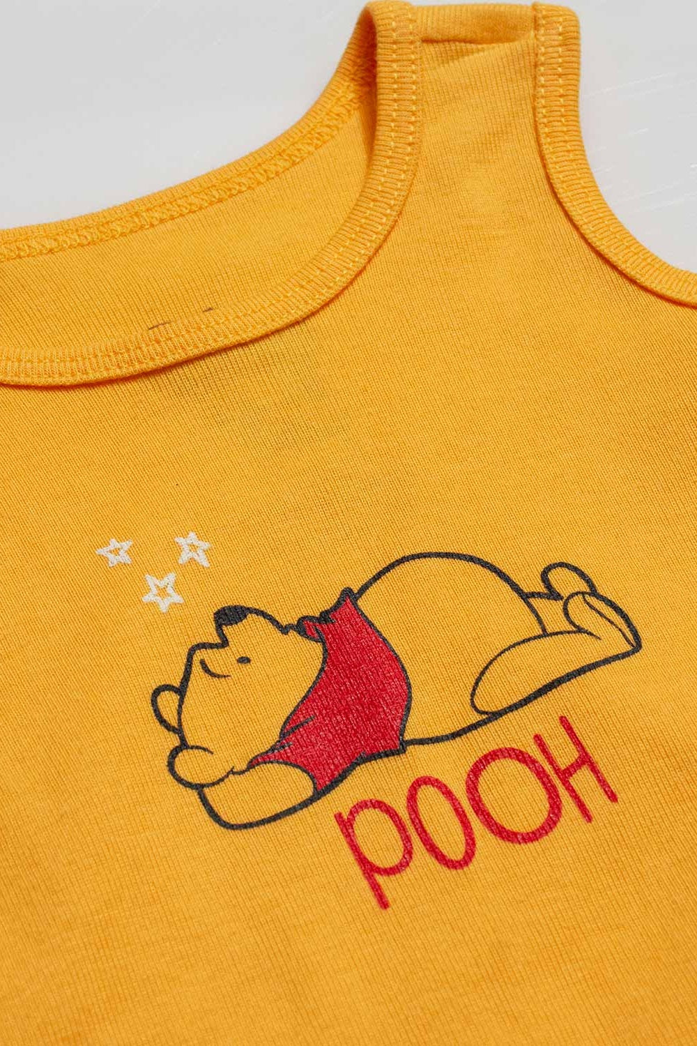 DÚO BODIES DE WINNIE THE POOH MANGA SISA MOSTAZA Y MARFIL PARA BEBÉ NIÑA