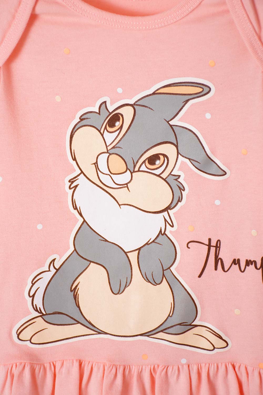 PIJAMA DE BAMBI CON PANTALÓN LARGO MANDARINA Y MARFIL PARA BEBÉ NIÑA