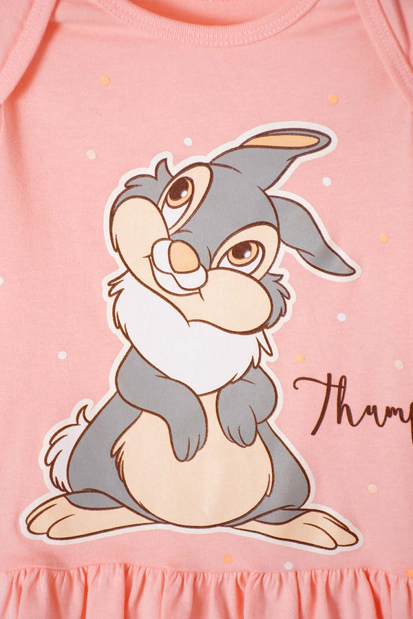 PIJAMA DE BAMBI CON PANTALÓN LARGO MANDARINA Y MARFIL PARA BEBÉ NIÑA