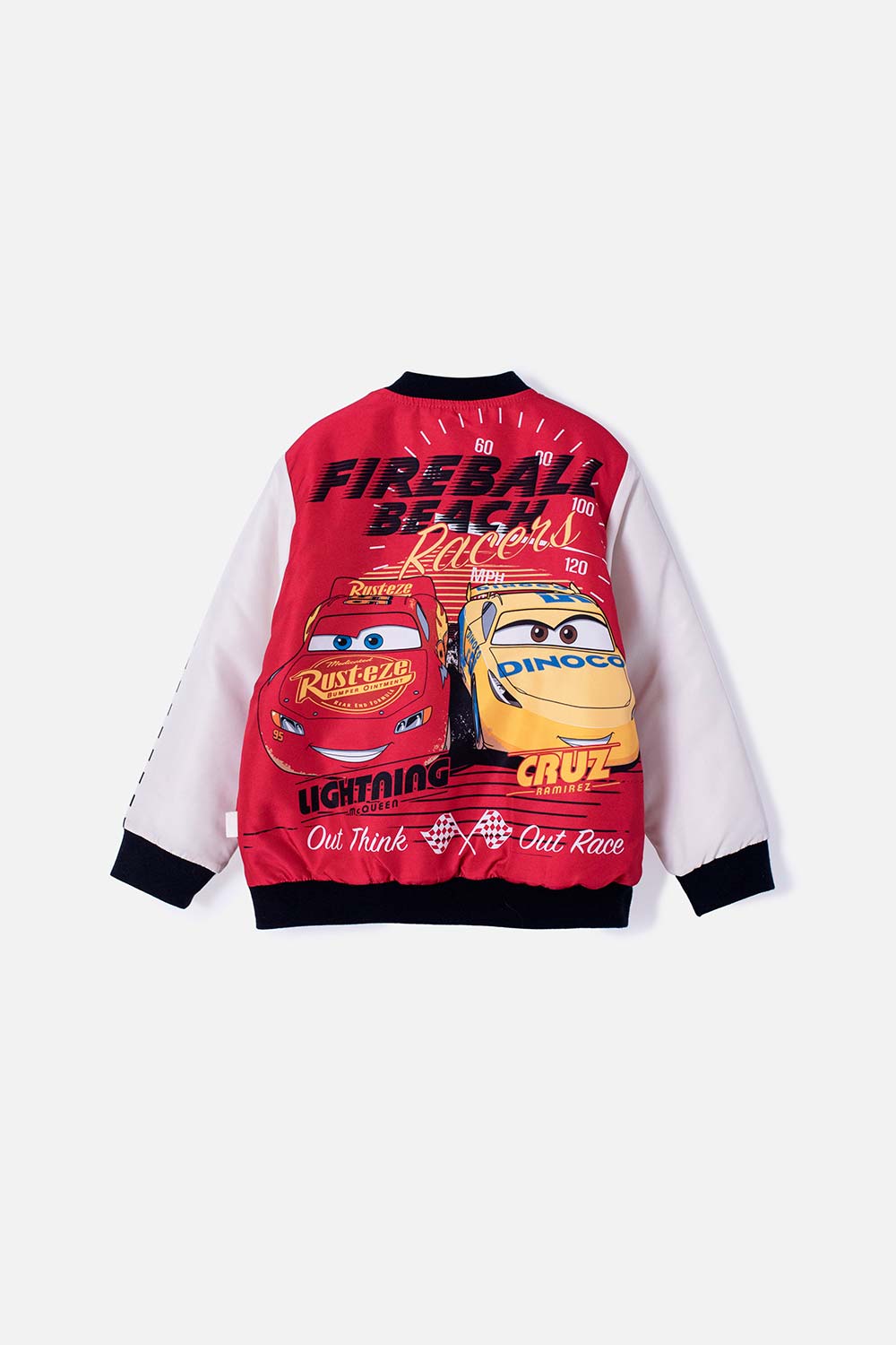 CHAQUETA DE CARS CON CIERRE ROJA Y BLANCA PARA NIÑO
