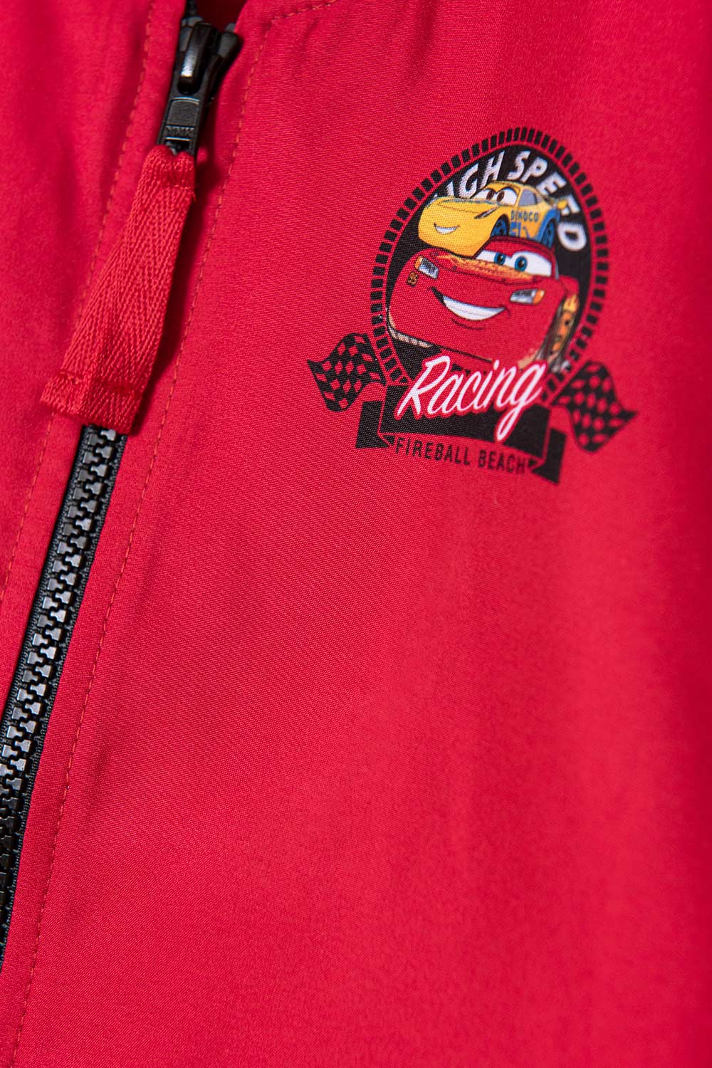 CHAQUETA DE CARS CON CIERRE ROJA Y BLANCA PARA NIÑO