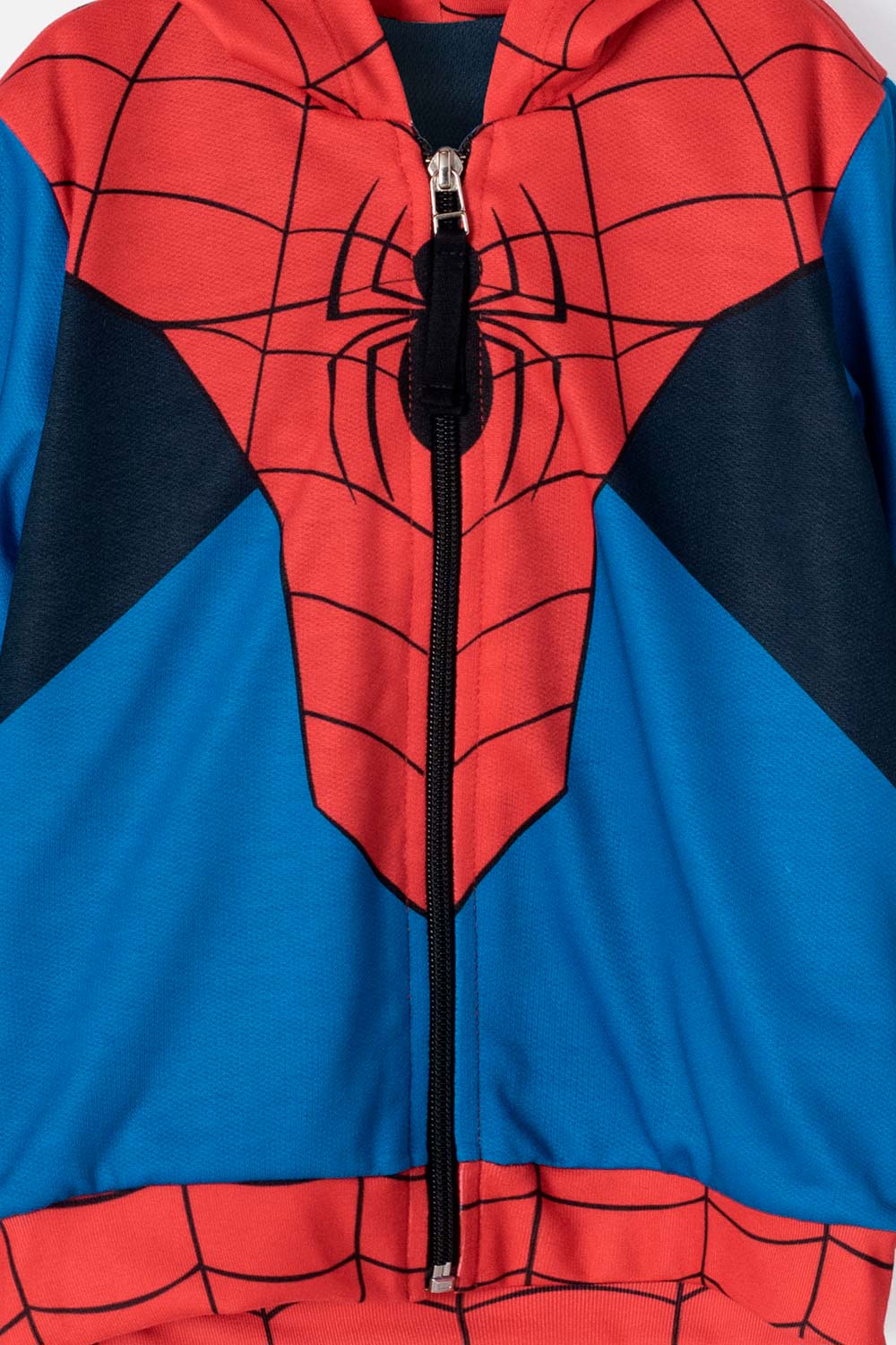 CHAQUETA DE SPIDER-MAN ABIERTO ROJO Y AZUL PARA NIÑO 2T A 5T