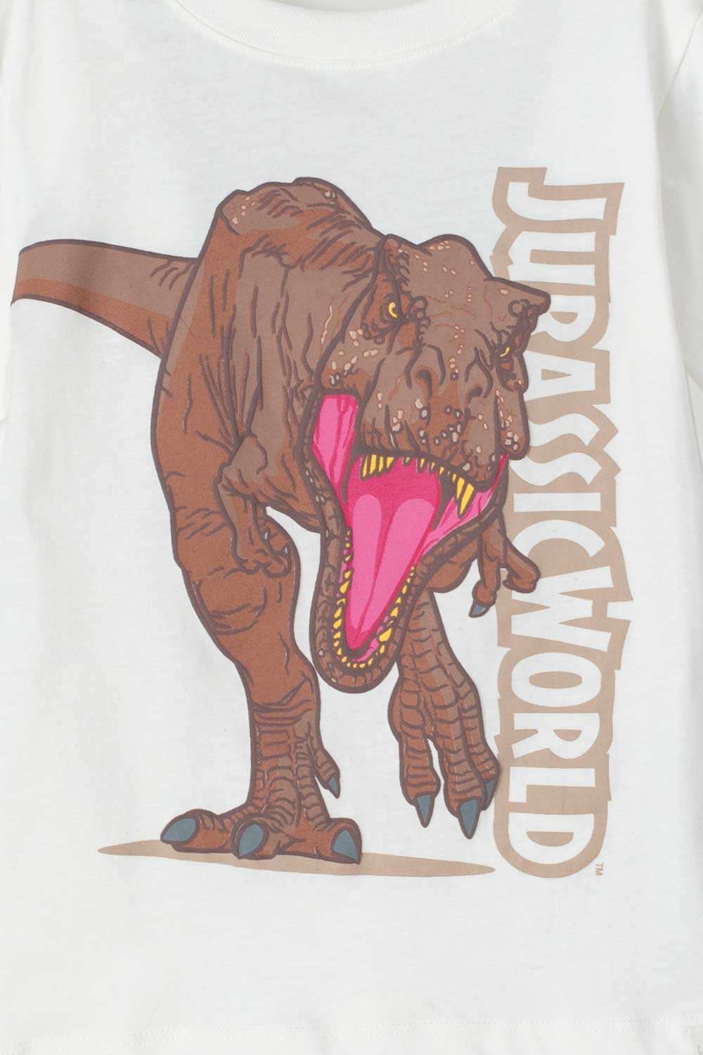 CAMISETA DE JURASSIC MANGA CORTA BLANCA PARA NIÑO 2T A 5T