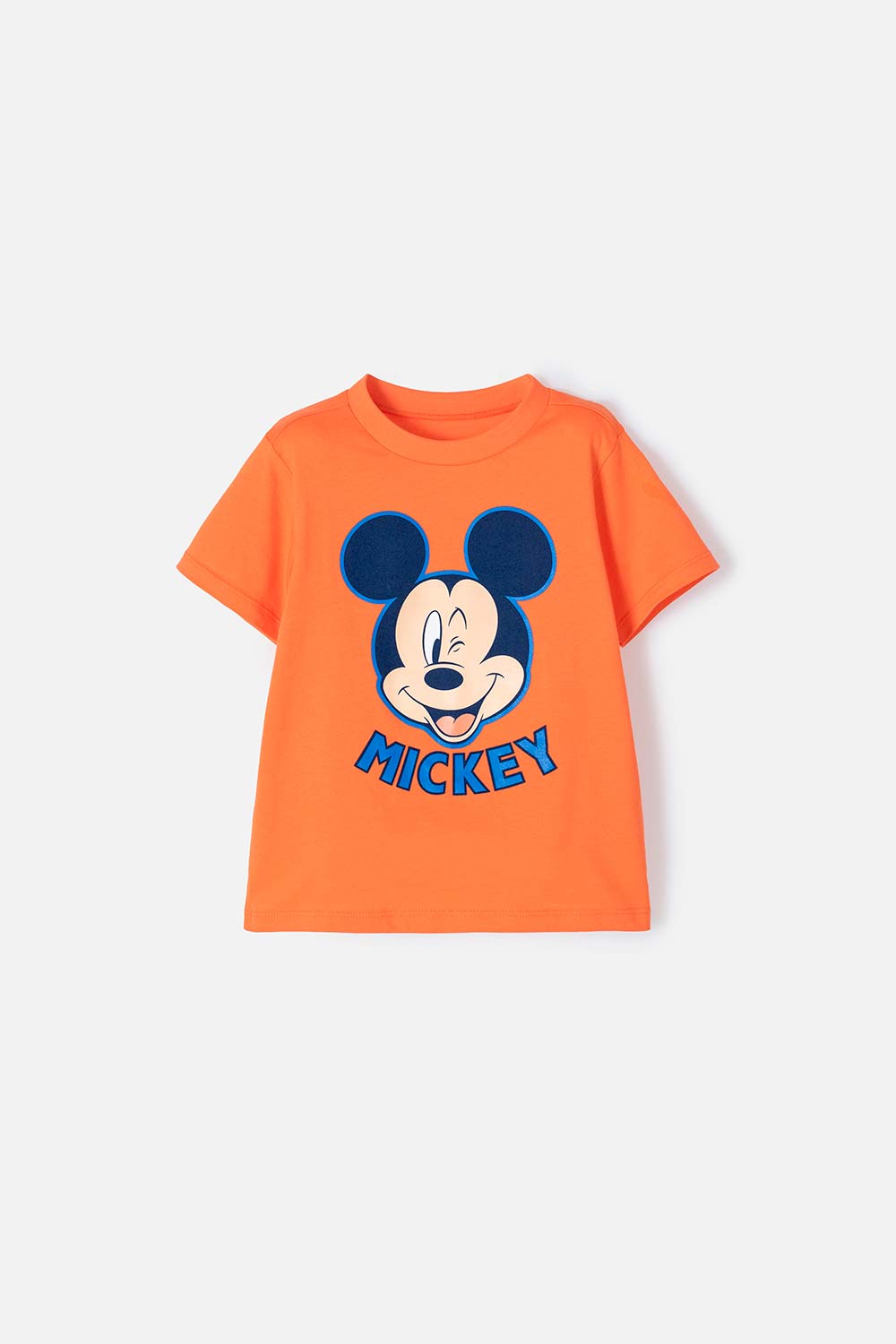 CAMISETA DE MICKEY MOUSE MANGA CORTA NARANJA PARA NIÑO