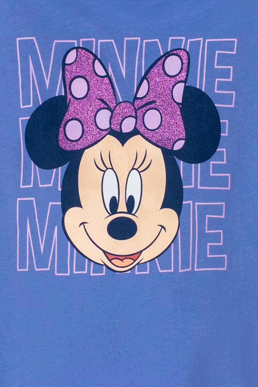 CAMISETA DE MINNIE MOUSE AZUL MANGA CORTA PARA NIÑA 2T A 5T