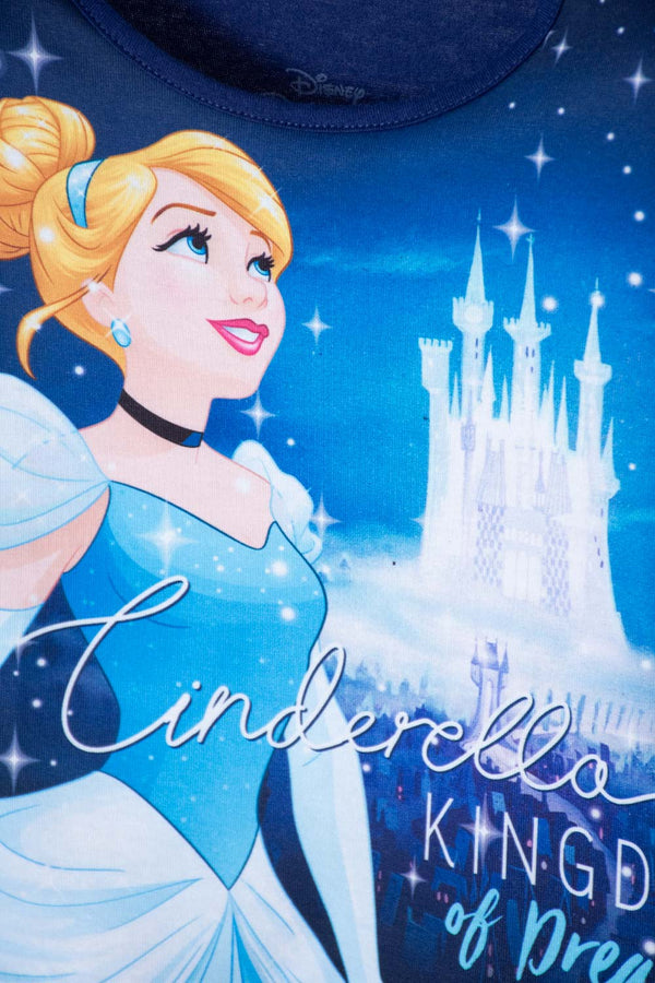 CAMISETA DE LAS PRINCESAS DISNEY MANGA CORTA AZUL PARA NIÑA 2T A 5T