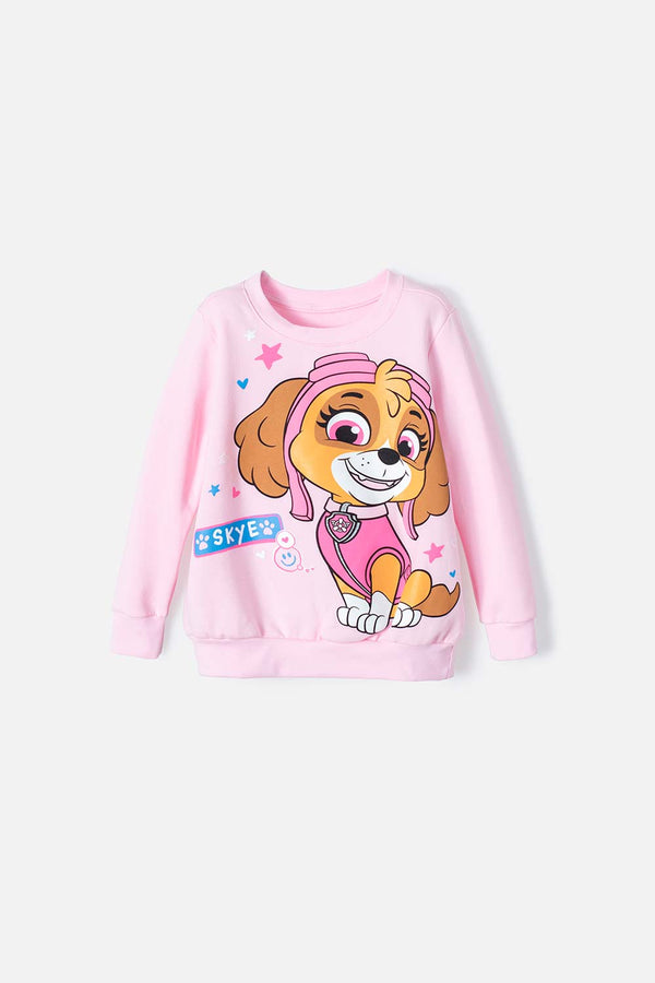 BUZO DE PAW PATROL CERRADO ROSADO PARA NIÑA 2T A 5T