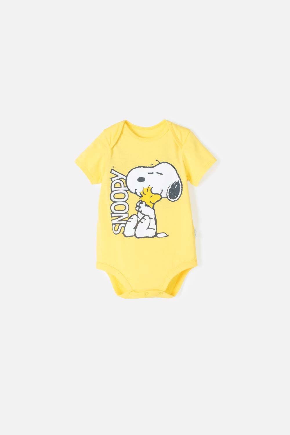 BODY DE SNOOPY MANGA CORTA AMARILLO PARA BEBÉ UNISEX