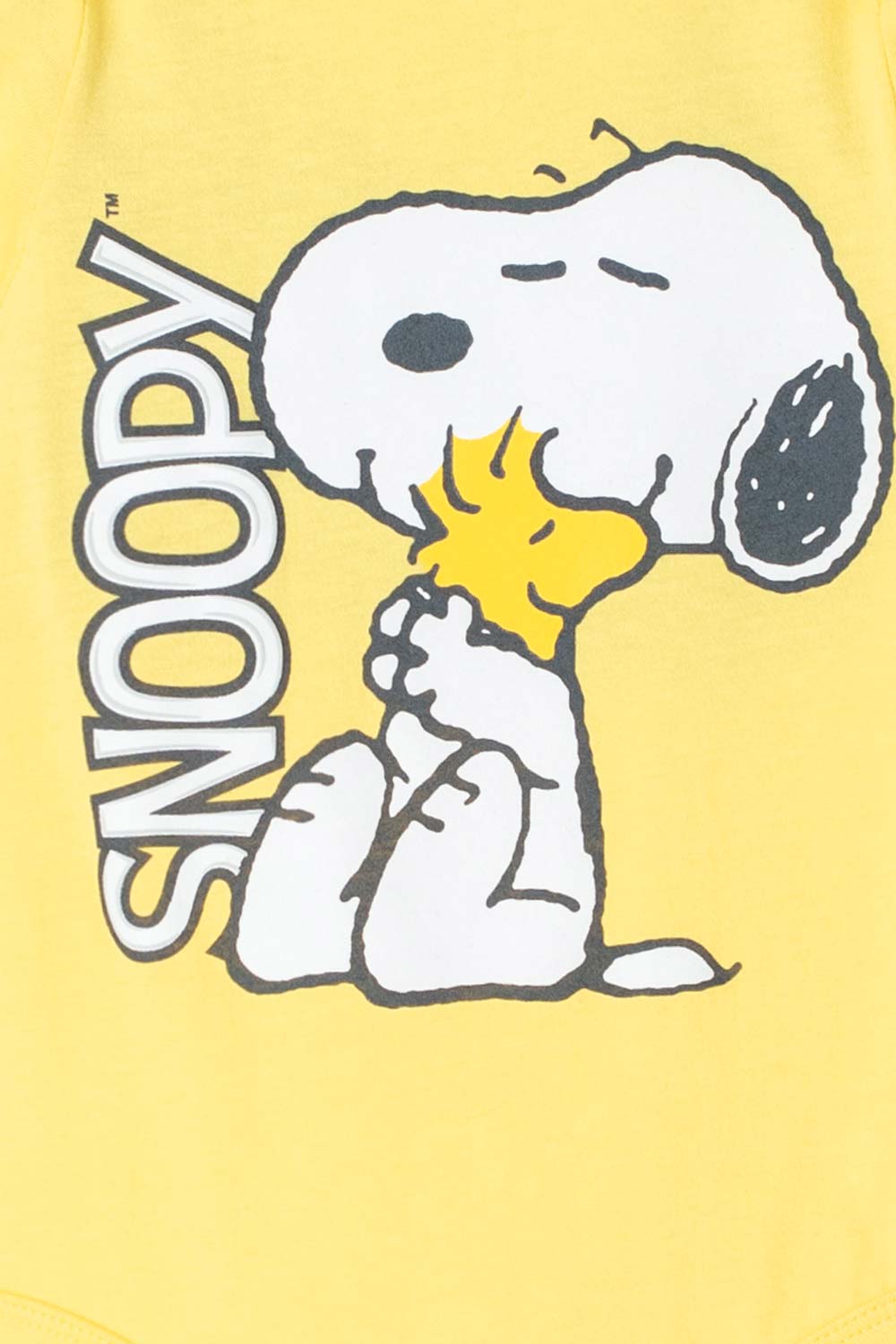 BODY DE SNOOPY MANGA CORTA AMARILLO PARA BEBÉ UNISEX
