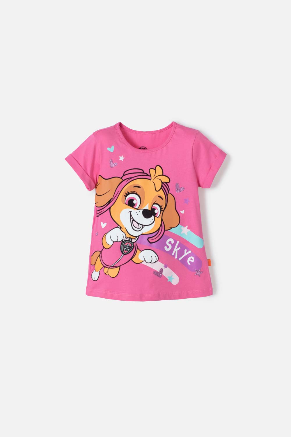 CAMISETA DE PAW PATROL ROSADA ESTAMPADA EN FRENTE PARA NIÑA 2T A 5T