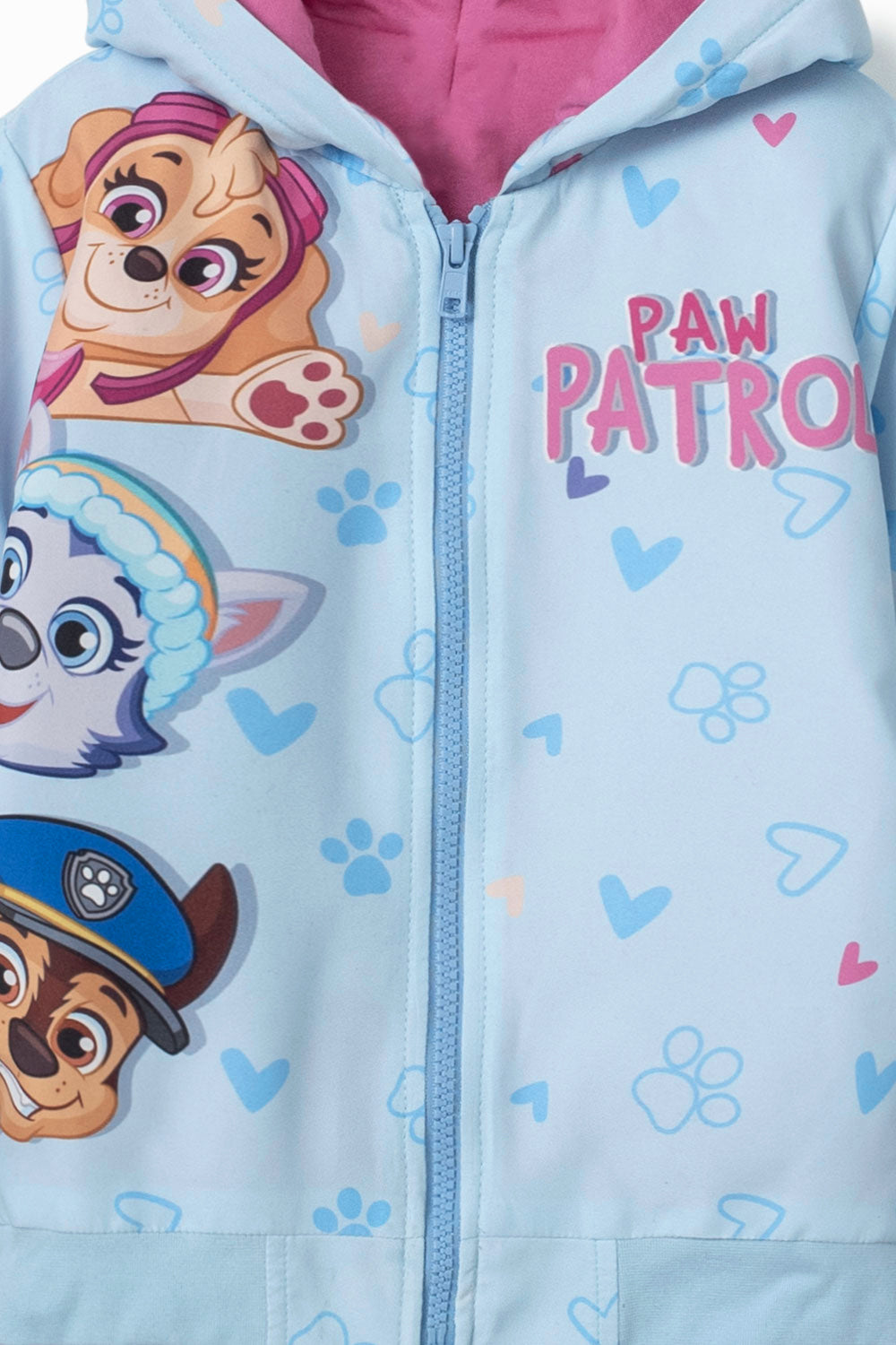 CHAQUETA DE PAW PATROL AZUL CLARO CON CAPUCHA PARA NIÑA 2T A 5T