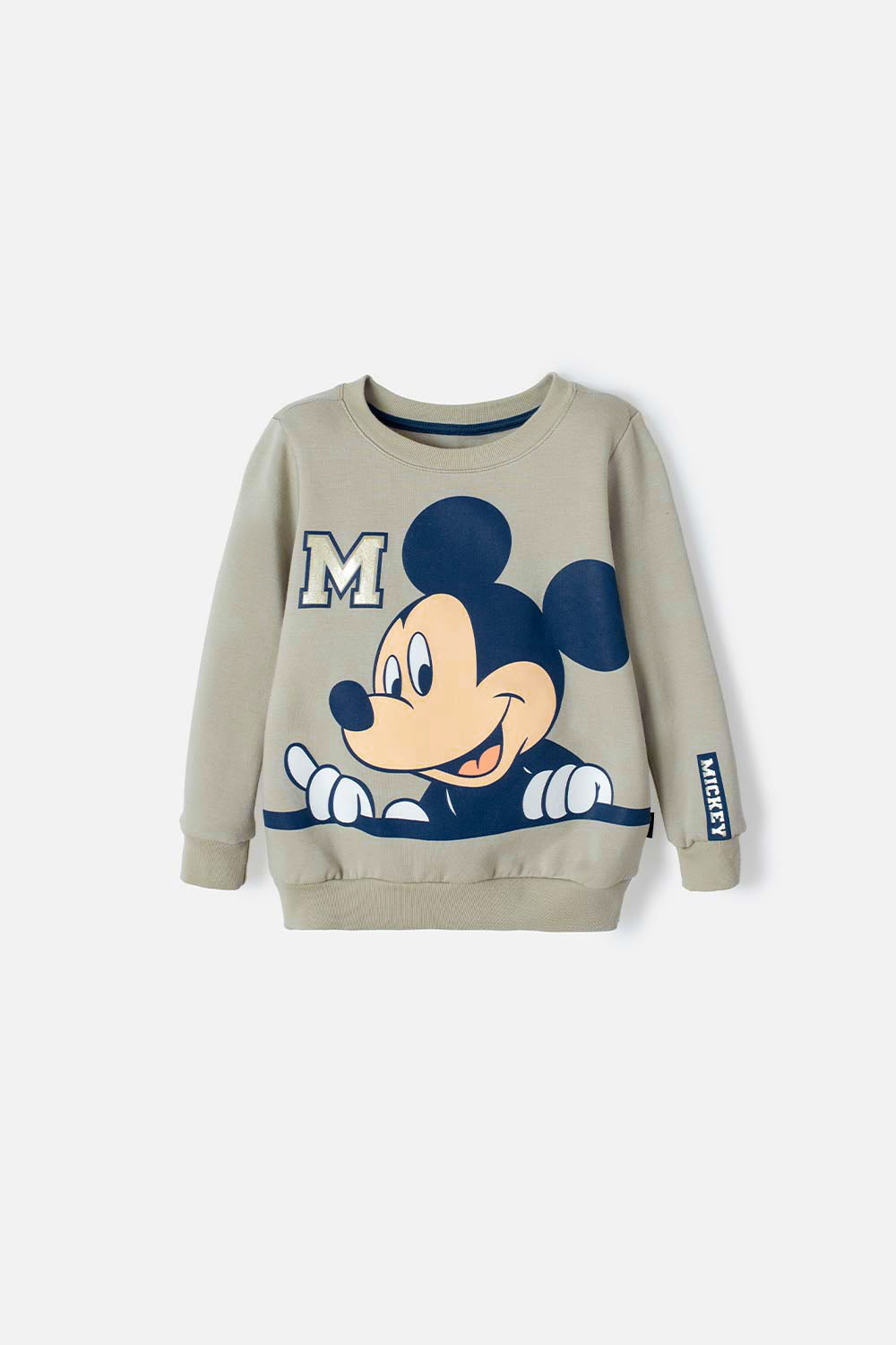 BUZO DE MICKEY MOUSE CERRADO VERDE OLIVA PARA NIÑO 2T A 5T