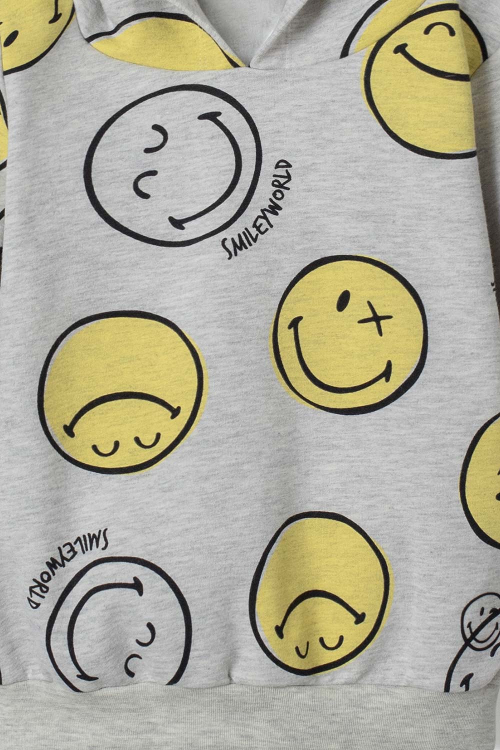 CONJUNTO DE SMILEY GRIS JASPE DE PANTALÓN LARGO PARA NIÑO 2T A 5T