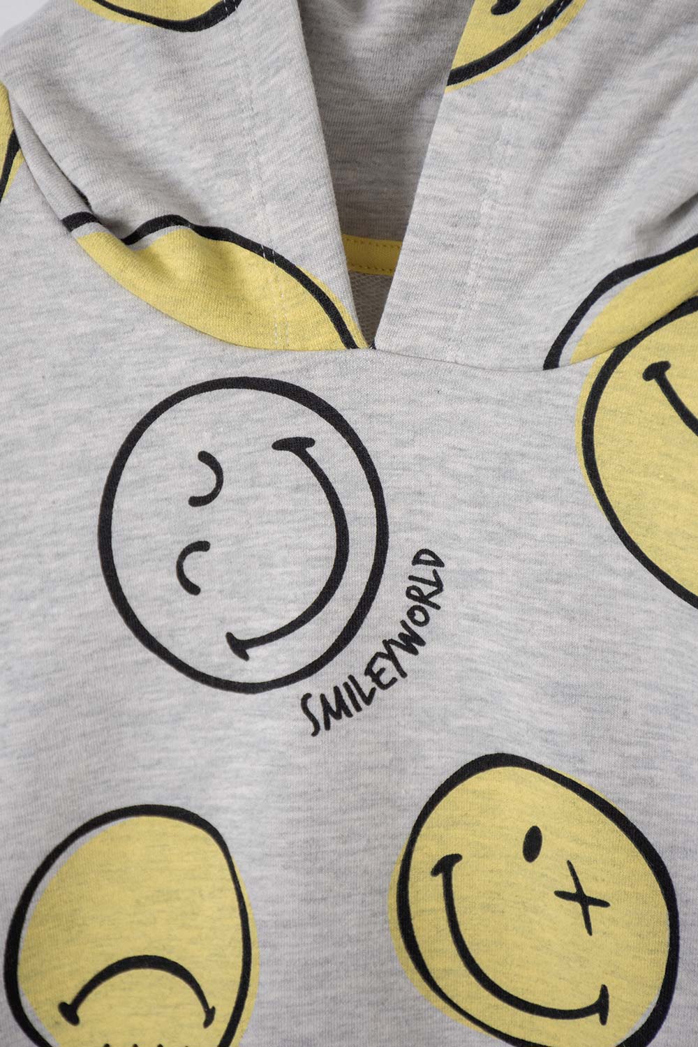 CONJUNTO DE SMILEY GRIS JASPE DE PANTALÓN LARGO PARA NIÑO 2T A 5T