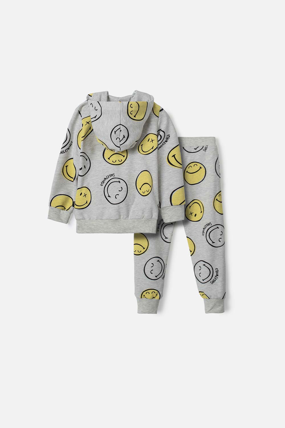 CONJUNTO DE SMILEY GRIS JASPE DE PANTALÓN LARGO PARA NIÑO 2T A 5T