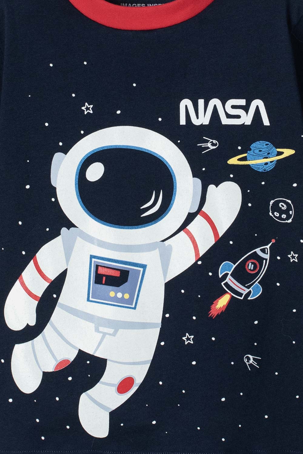 PIJAMA DE LA NASA CON PANTALÓN LARGO AZUL Y ROJO PARA NIÑO 2T A 5T