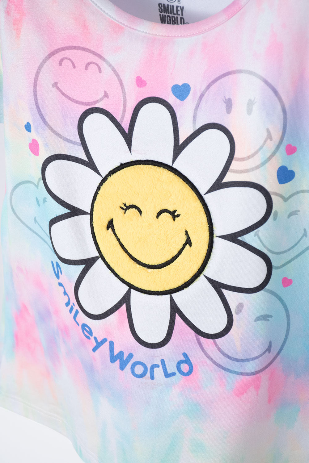CAMISETA DE SMILEY MULTICOLOR ESTAMPADA PARA NIÑA 2T A 5T