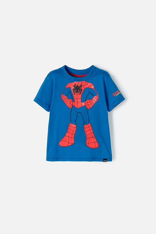 CAMISETA DE SPIDEY AND HIS AMAZING FRIENDS AZUL MANGA CORTA PARA NIÑO 2T A 5T