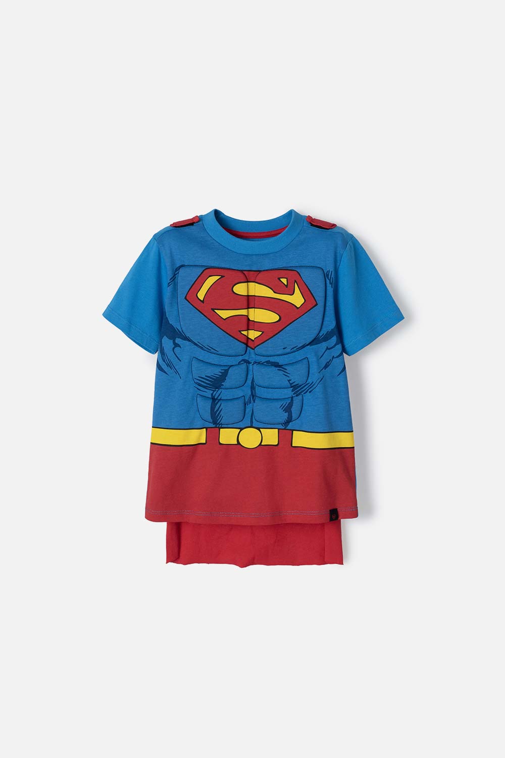 CAMISETA DE SUPERMAN AZUL Y ROJA CON MANUALIDAD 3D PARA NIÑO 2T A 5T