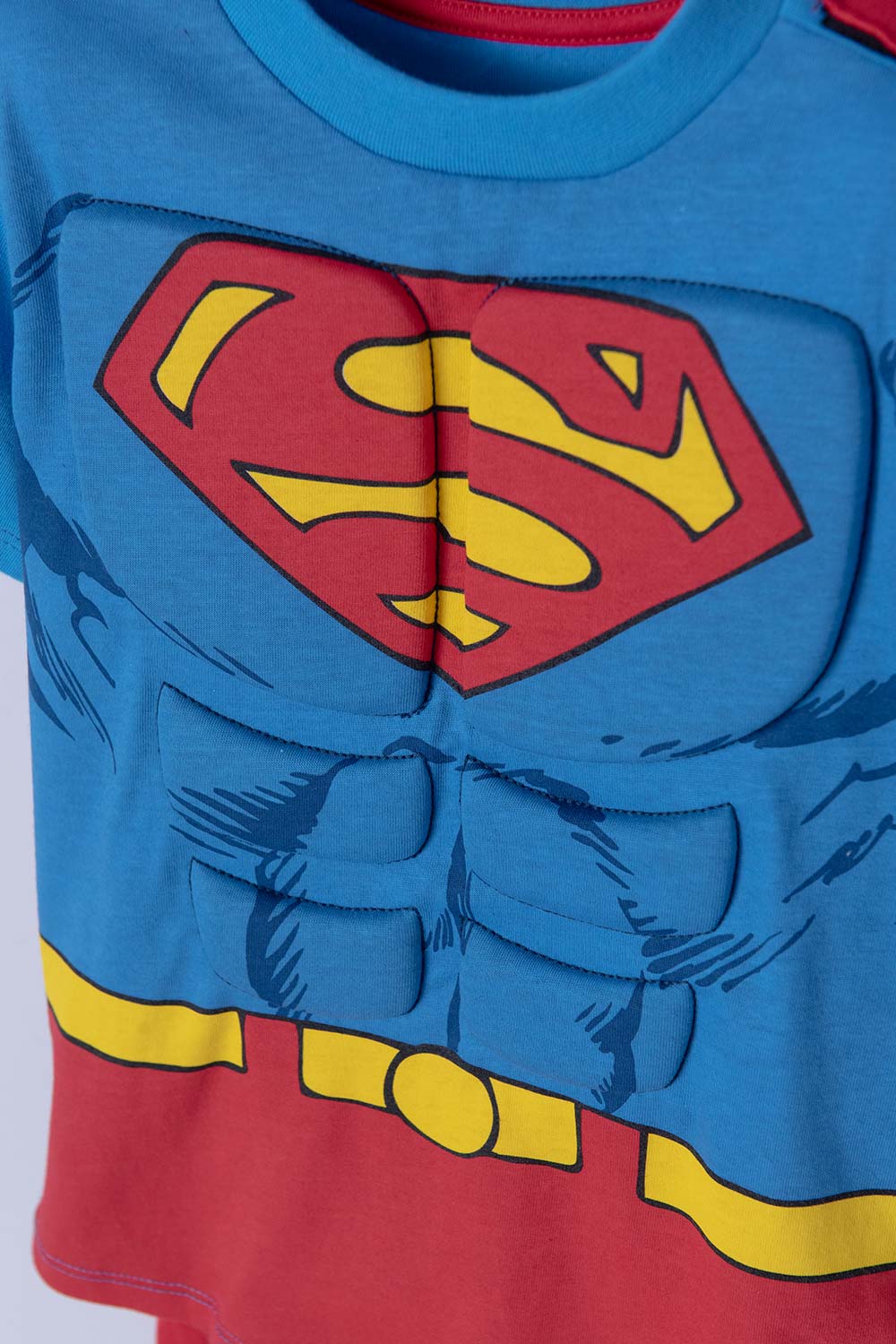 CAMISETA DE SUPERMAN AZUL Y ROJA CON MANUALIDAD 3D PARA NIÑO 2T A 5T