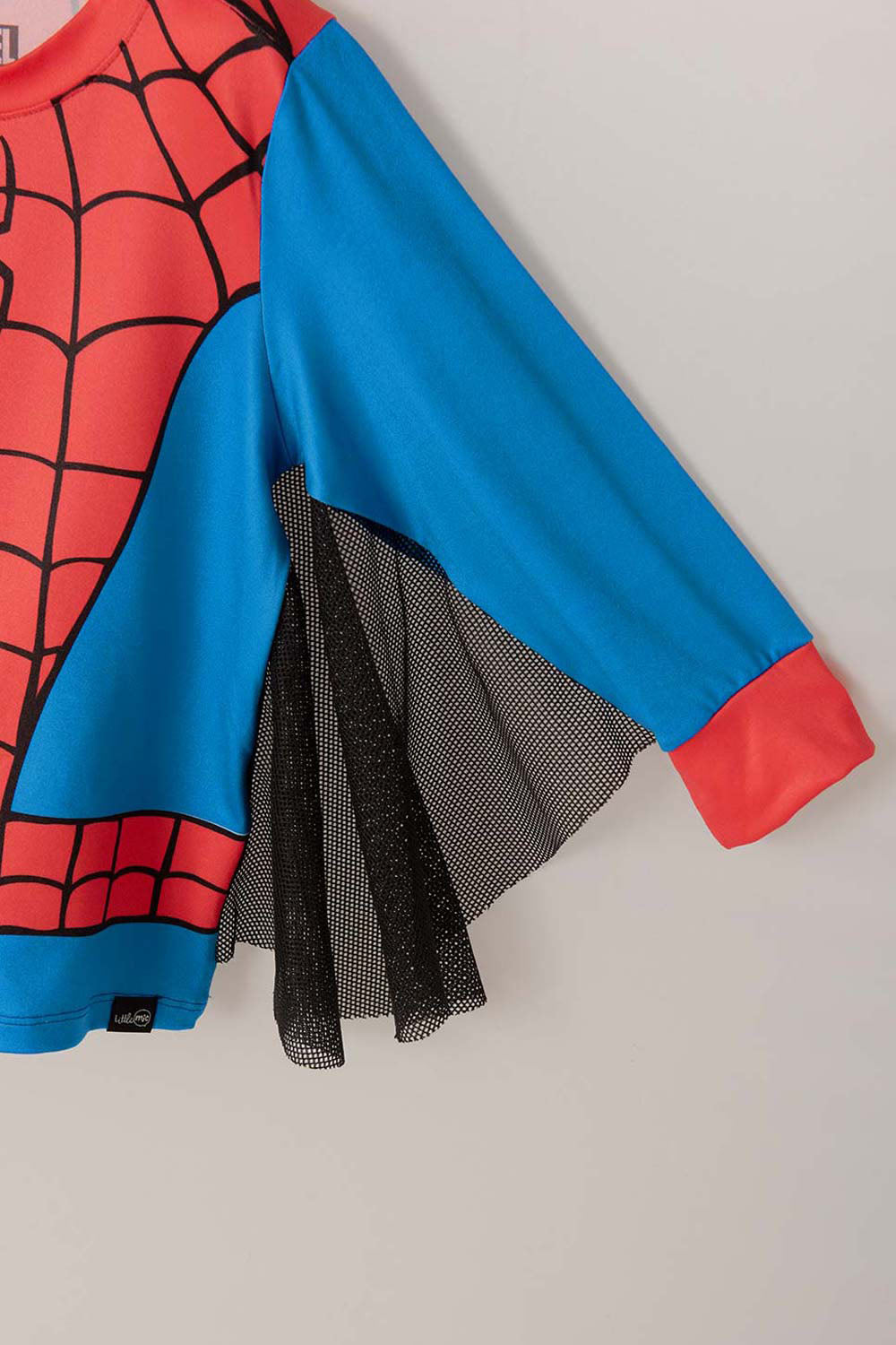 PIJAMA DE SPIDER- MAN AZUL, ROJA Y NEGRA DE MANGA LARGA PARA NIÑO 2T A 5T