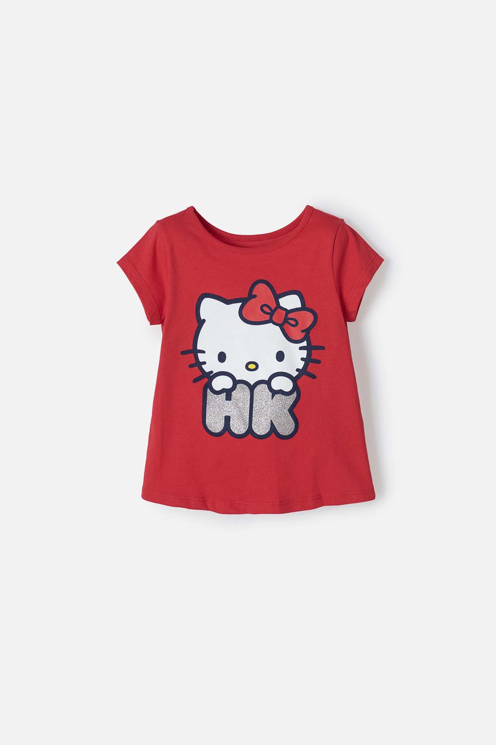CAMISETA DE HELLO KITTY MANGA CORTA ROJA PARA NIÑA 2T A 5T