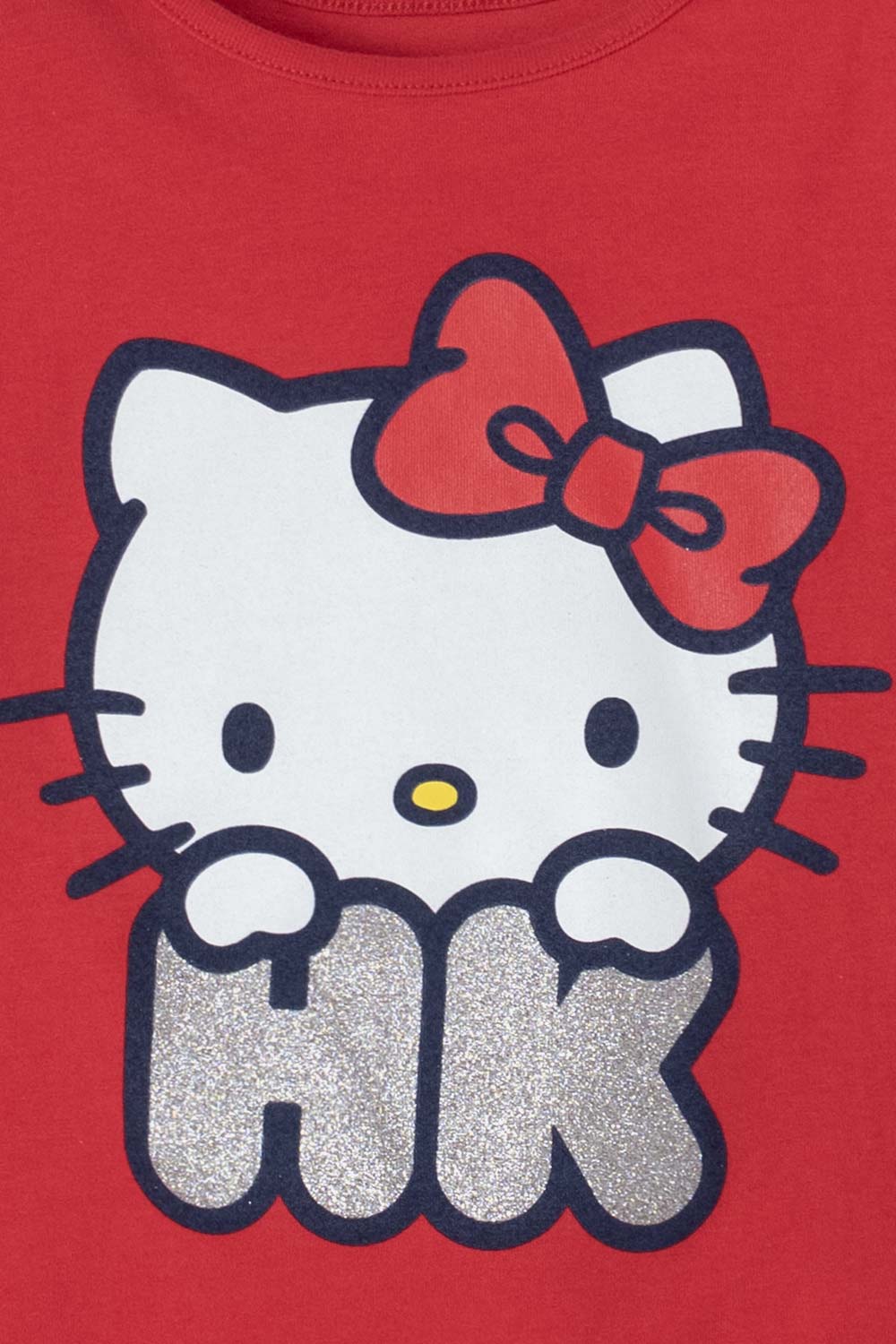 CAMISETA DE HELLO KITTY MANGA CORTA ROJA PARA NIÑA 2T A 5T