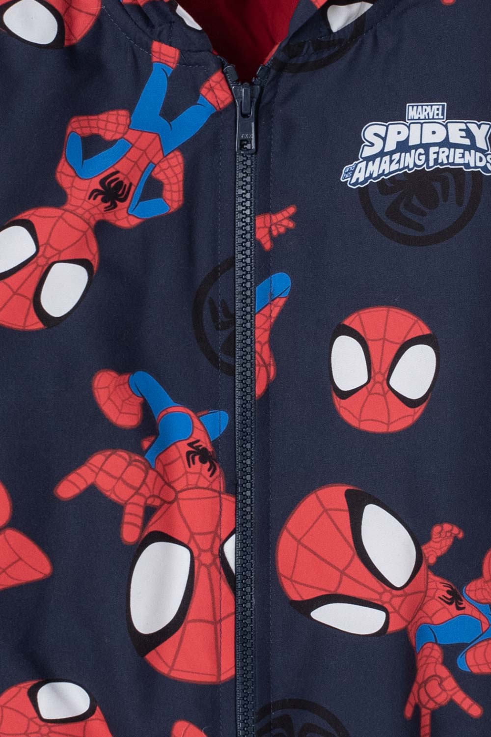 CHAQUETA DE SPIDEY AND HIS AMAZING FRIENDS ROJA Y AZUL DE DISEÑO ABIERTO PARA NIÑO 2T A 5T