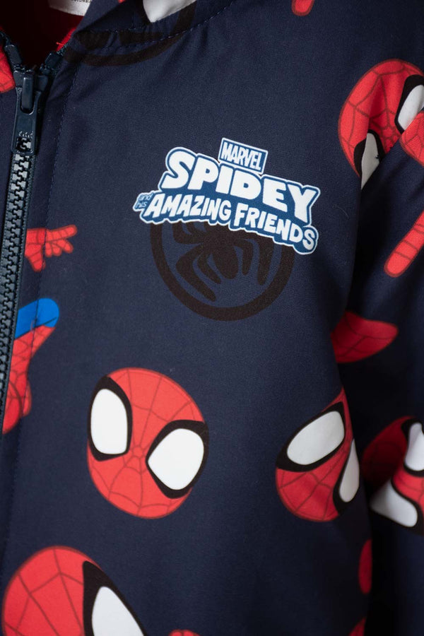 CHAQUETA DE SPIDEY AND HIS AMAZING FRIENDS ROJA Y AZUL DE DISEÑO ABIERTO PARA NIÑO 2T A 5T