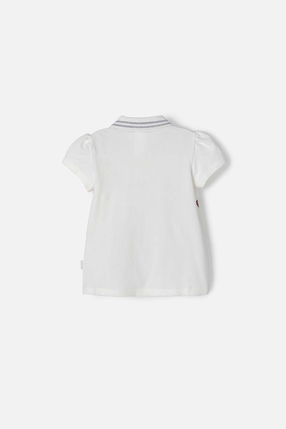 CAMISETA TIPO POLO DE MINNIE MOUSE MARFIL PARA NIÑA 2T A 5T