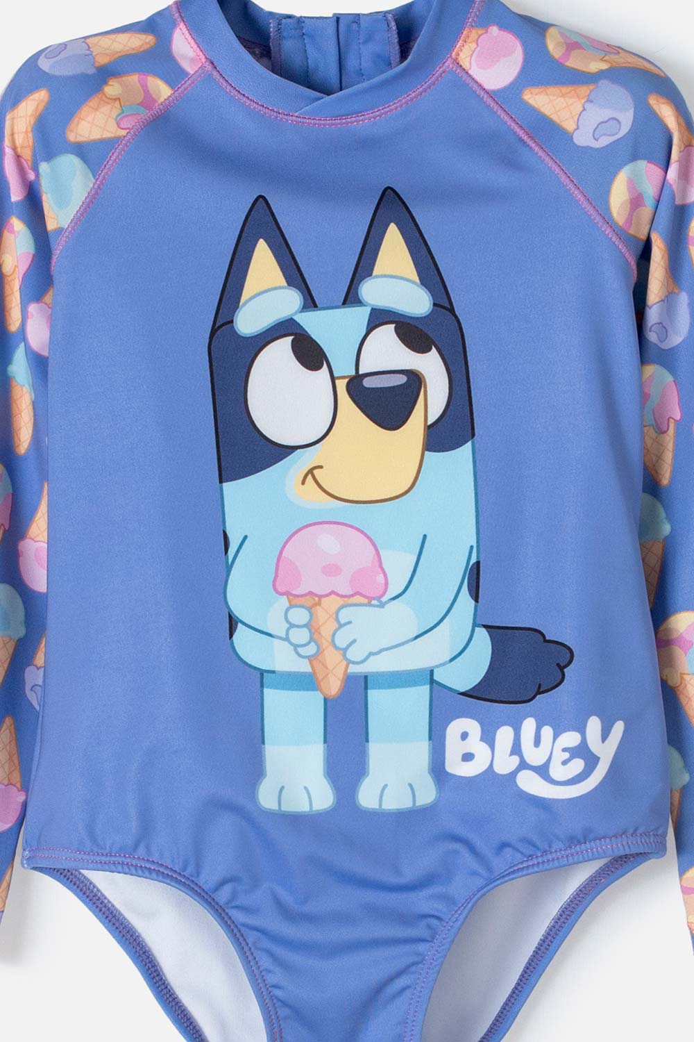 VESTIDO DE BAÑO DE BLUEY MULTICOLOR MANGA LARGA PARA NIÑA 2T A 6T