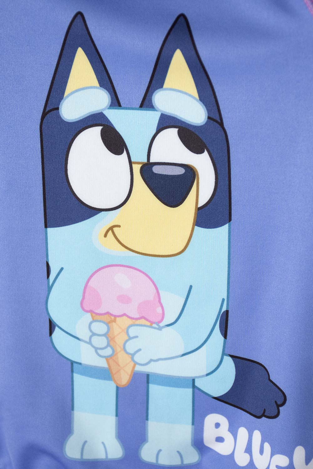 VESTIDO DE BAÑO DE BLUEY MULTICOLOR MANGA LARGA PARA NIÑA 2T A 6T