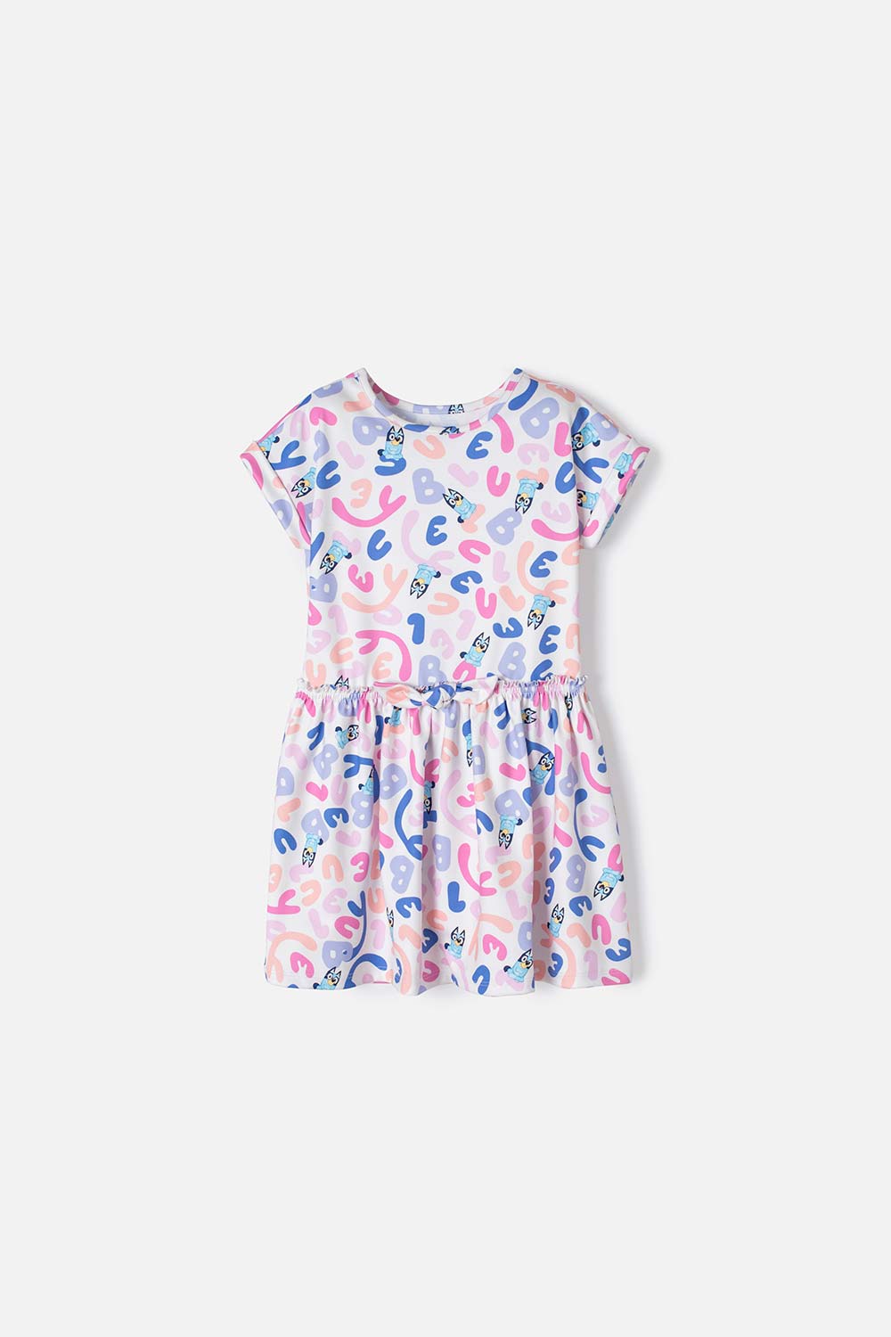 VESTIDO DE BLUEY MULTICOLOR MANGA CORTA PARA NIÑA 2T A 6T