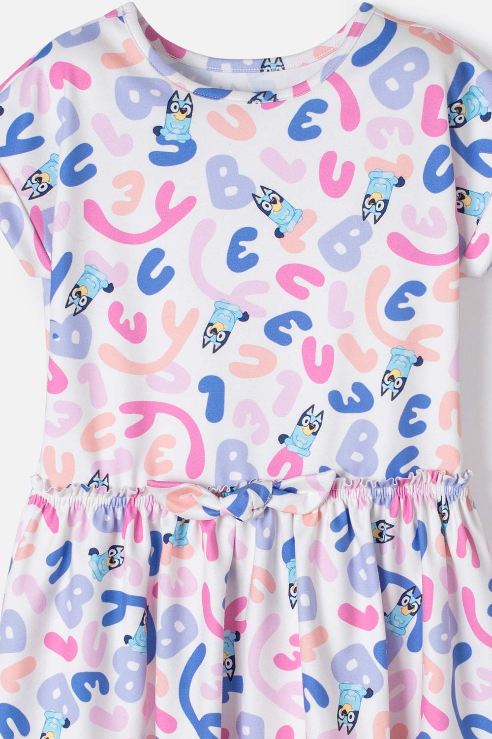 VESTIDO DE BLUEY MULTICOLOR MANGA CORTA PARA NIÑA 2T A 6T