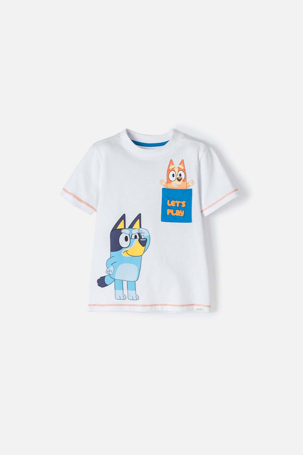 CAMISETA DE BLUEY BLANCA MANGA CORTA PARA NIÑO 2T A 5T