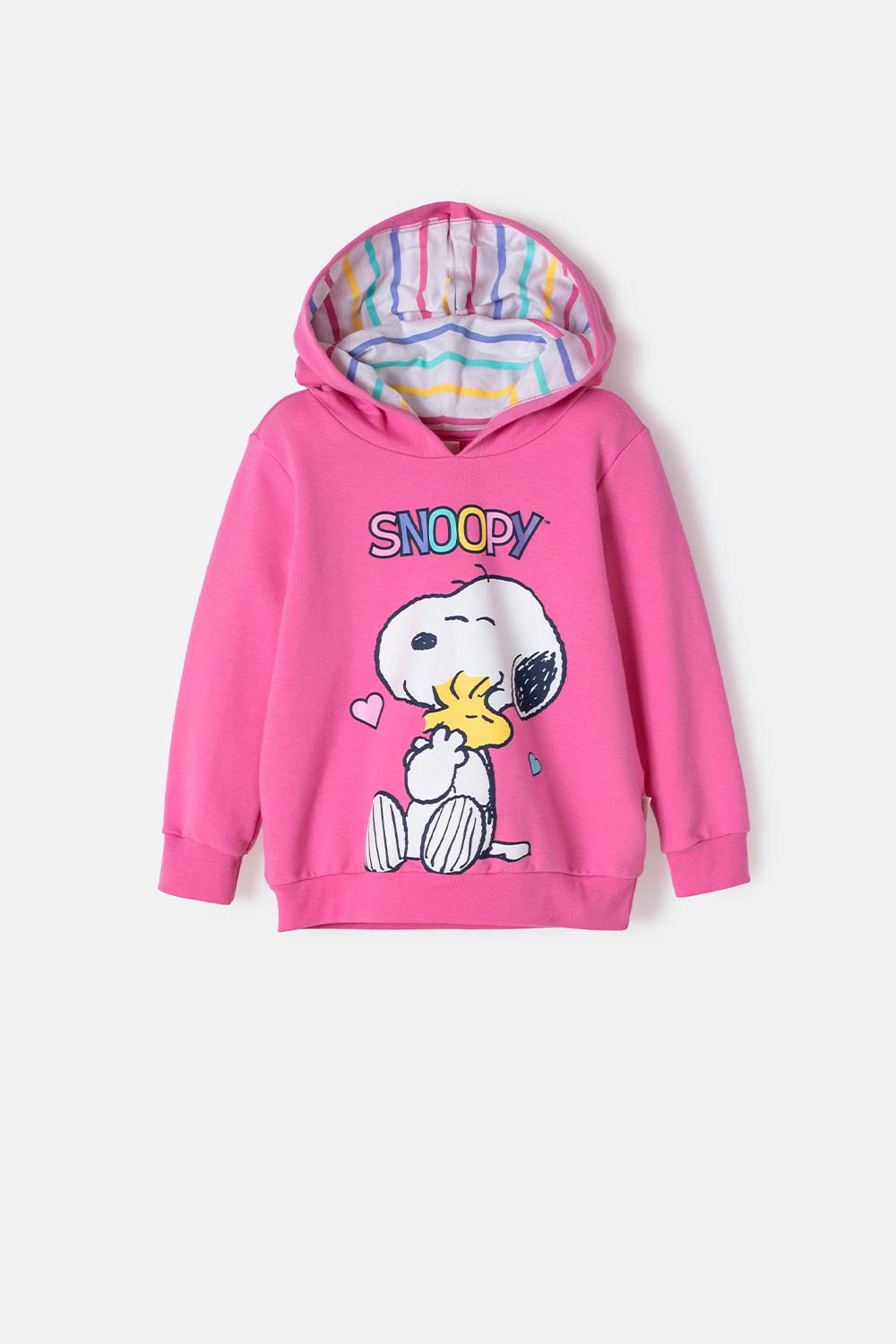BUZO DE SNOOPY CON CAPUCHA ROSADO PARA NIÑA 2T A 5T
