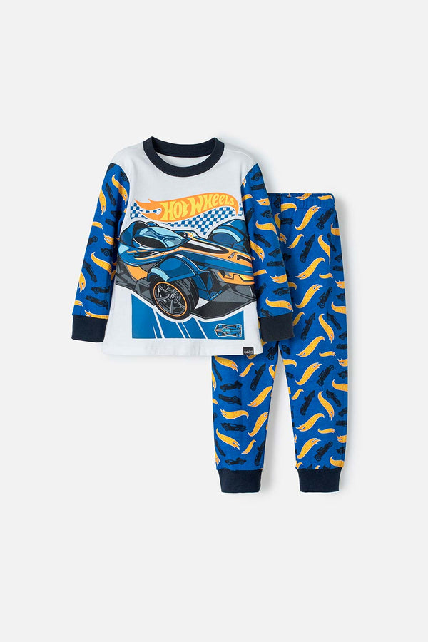 PIJAMA DE HOTWHEELS MANGA LARGA MULTICOLOR PARA NIÑO 2T A 5T