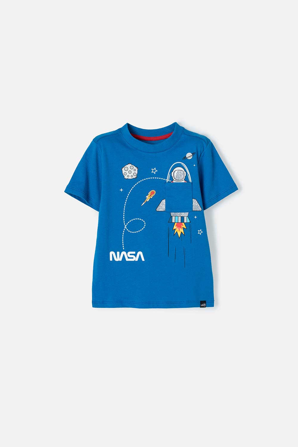 CAMISETA DE NASA MANGA CORTA AZUL PARA NIÑO 2T A 5T