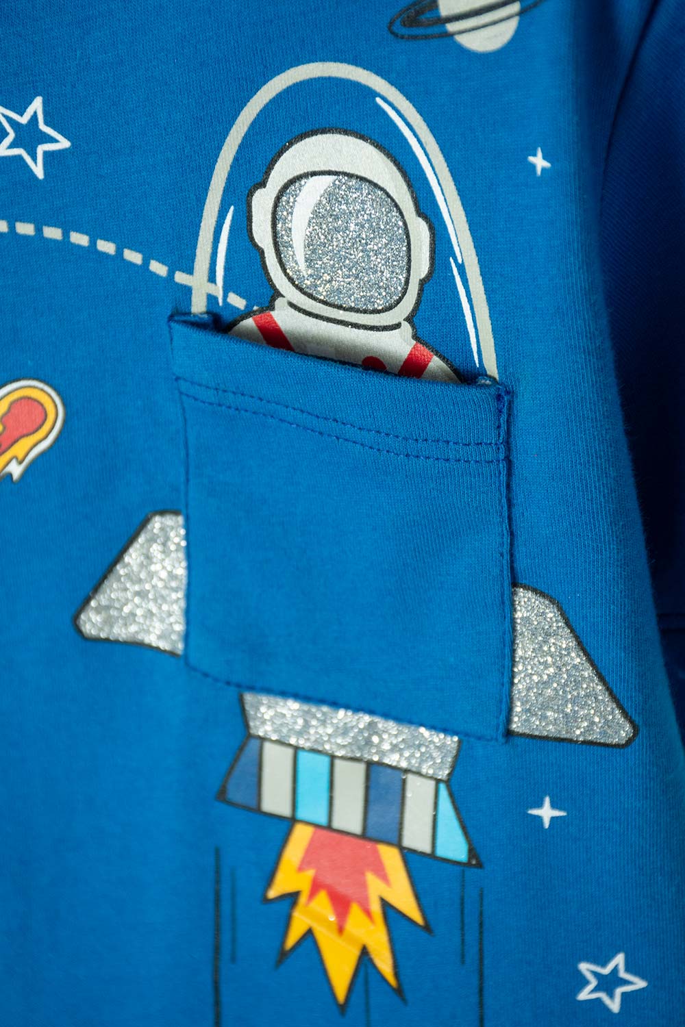 CAMISETA DE NASA MANGA CORTA AZUL PARA NIÑO 2T A 5T