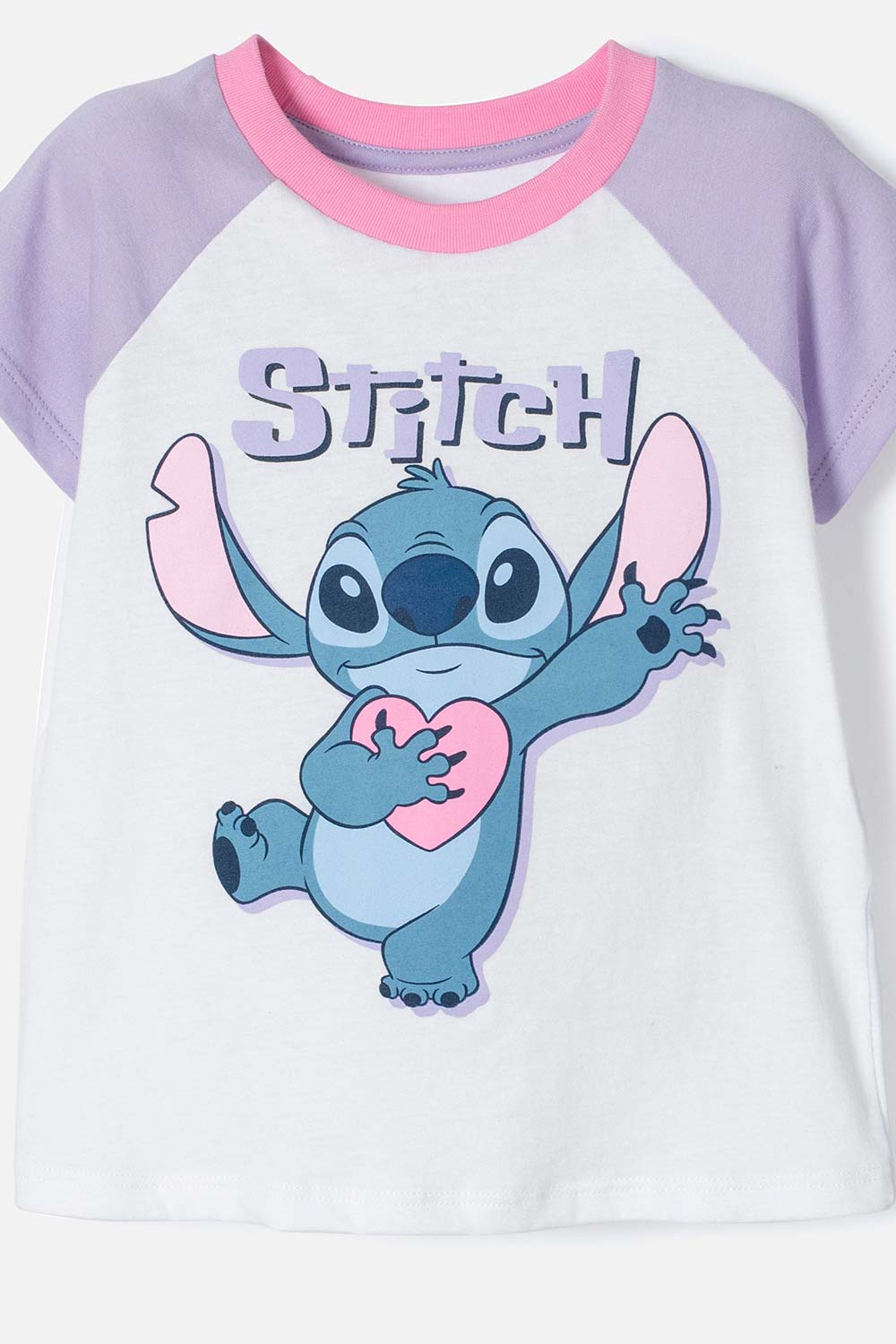 PIJAMA DE STITCH MULTICOLOR DE MANGA CORTA PARA NIÑA 2T A 5T