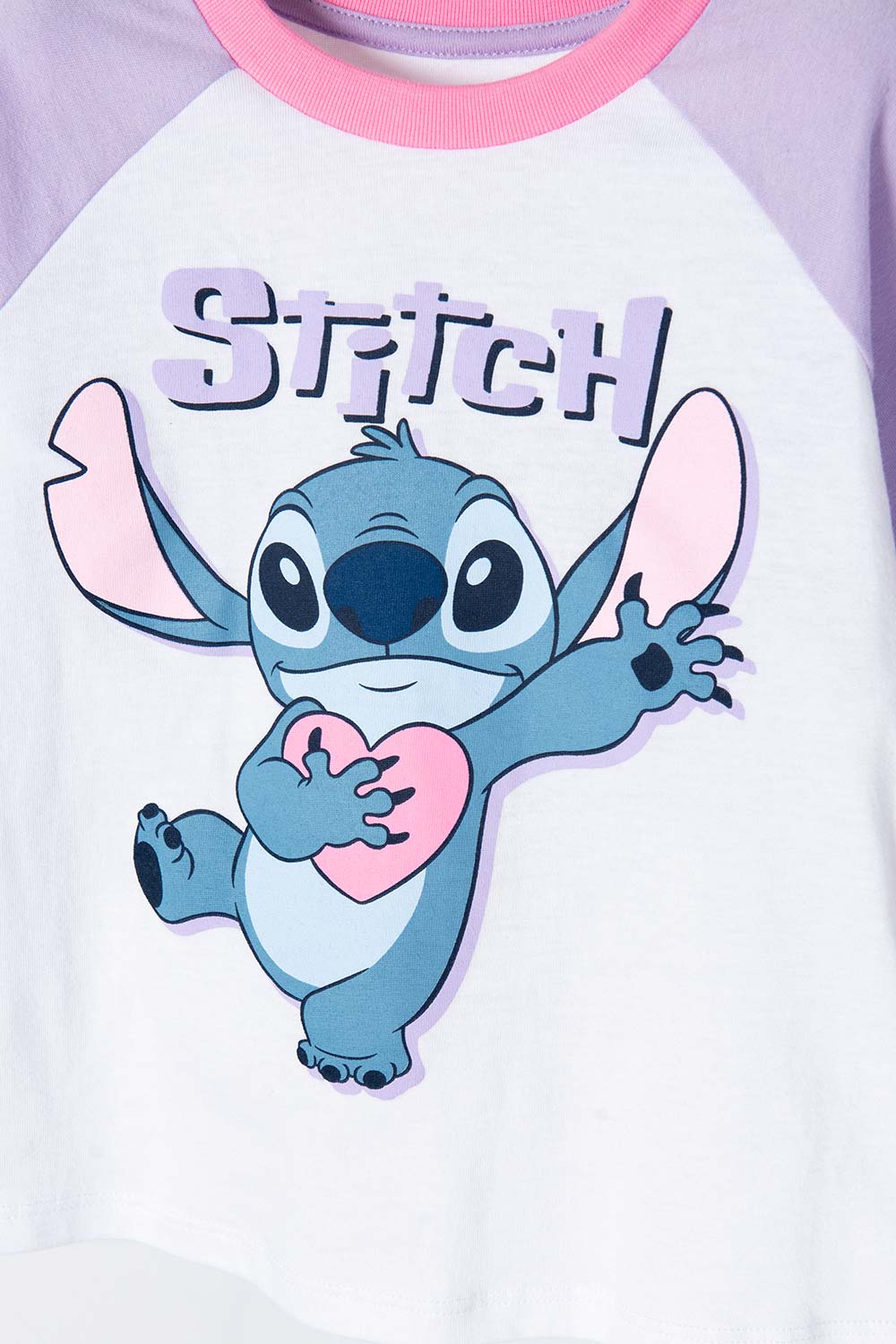 PIJAMA DE STITCH MULTICOLOR DE MANGA CORTA PARA NIÑA 2T A 5T