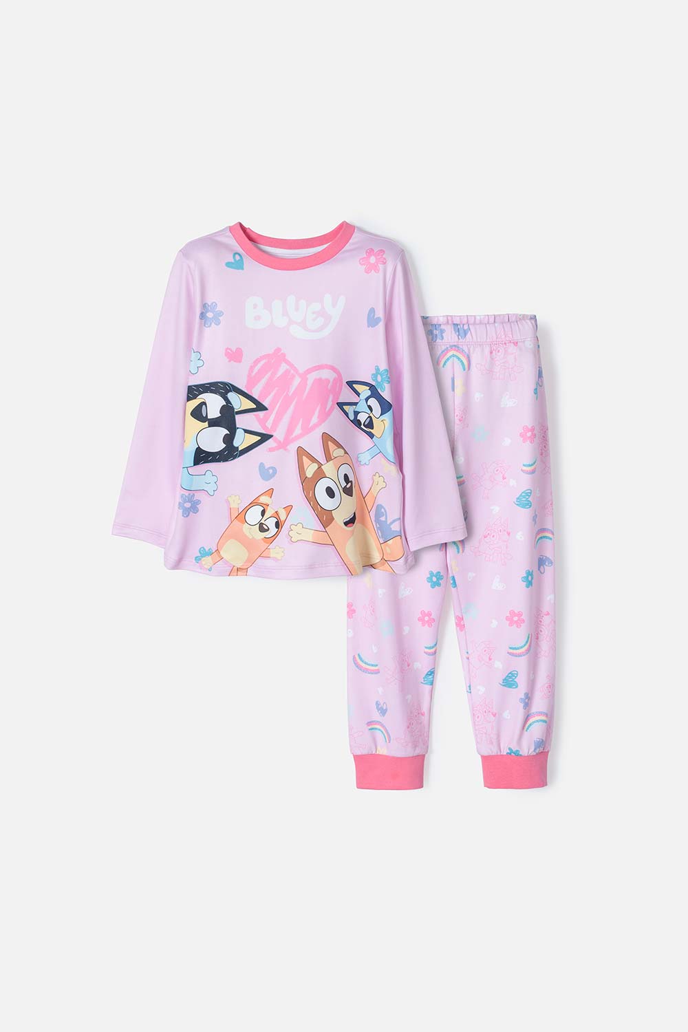 PIJAMA DE BLUEY PANTALÓN LARGO ROSADO PARA NIÑA 2T A 6T