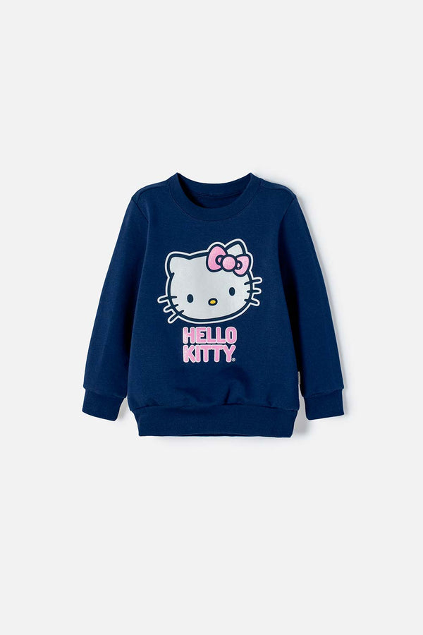 BUZO HELLO KITTY CERRADO AZUL PARA NIÑA 2T A 5T