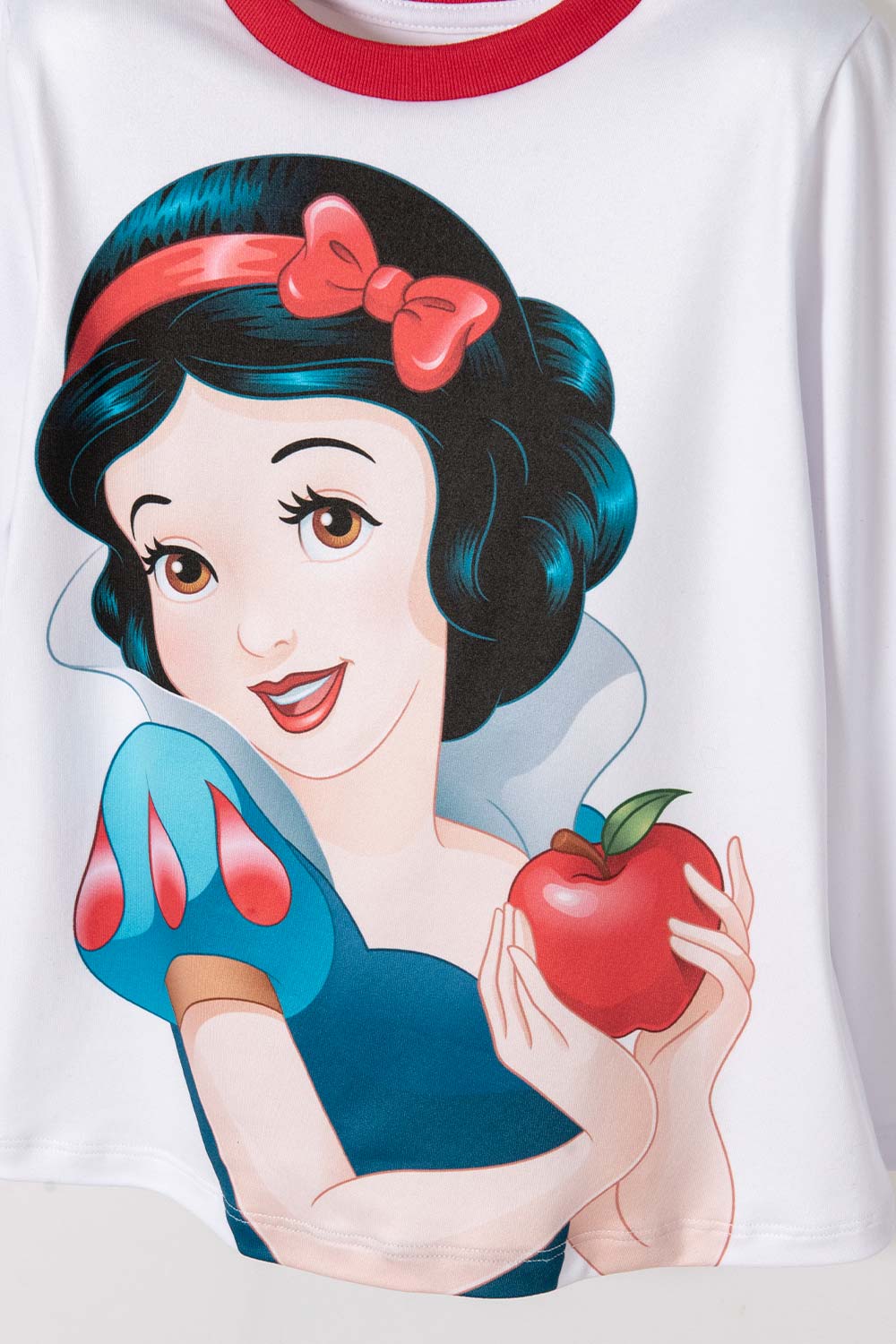 PIJAMA DE BLANCANIEVES BLANCA Y AZUL DE CAMISETA MANGA LARGA PARA NIÑA 2T A 5T