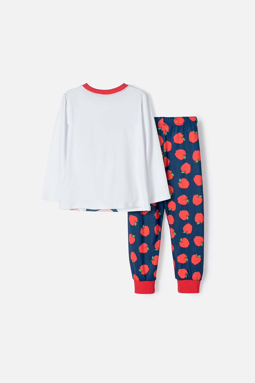 PIJAMA DE BLANCANIEVES BLANCA Y AZUL DE CAMISETA MANGA LARGA PARA NIÑA 2T A 5T