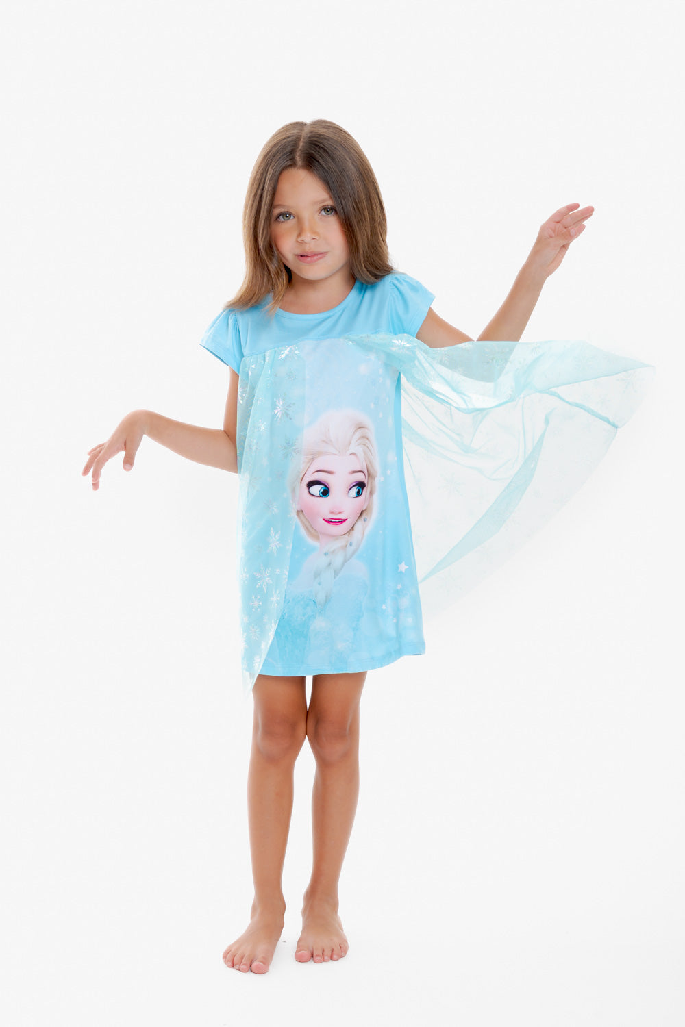 PIJAMA DE FROZEN TIPO BATOLA AZUL PARA NIÑA 2T A 5T